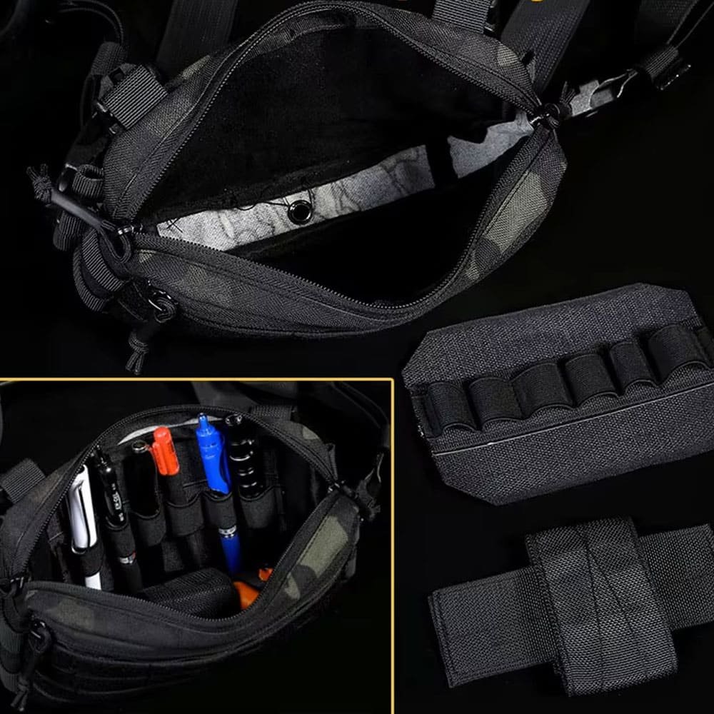 Bolsa táctica de pecho pequeña negra - Imagen 3