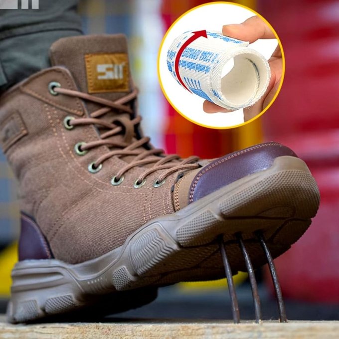 Botas tácticas militares marrones con puntera de acero - Imagen 4