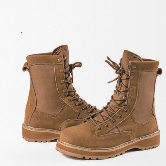 Botas militares de gamuza color coyote - Imagen 2