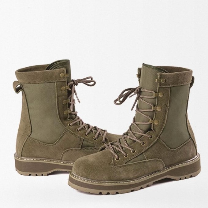 Botas militares de ante verde militar - Imagen 2