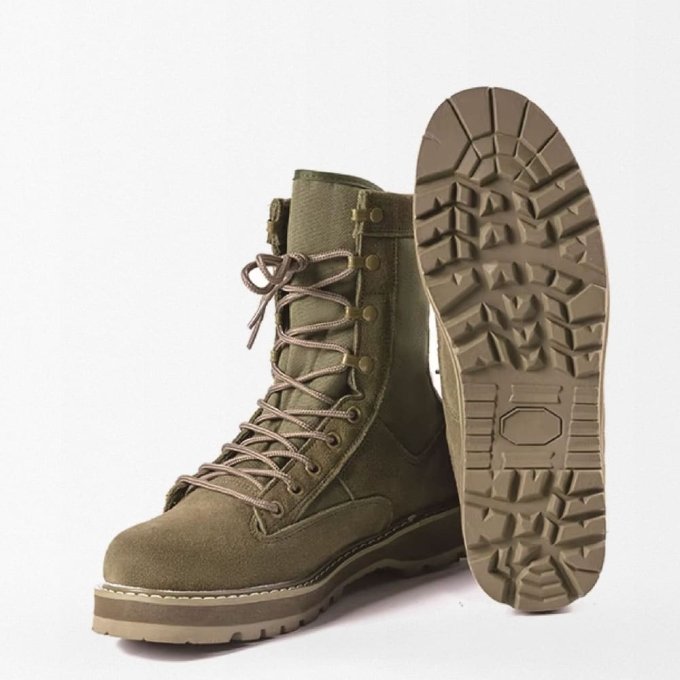 Botas militares de ante verde militar - Imagen 3