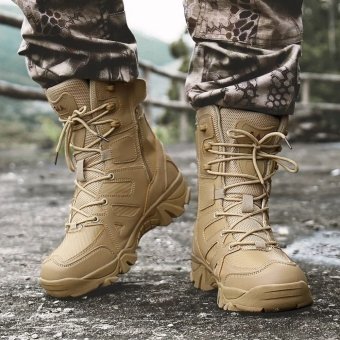 Synthetic leather combat boots Desert Tan
