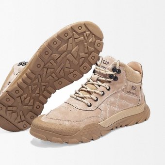 Tactical Cow leather Ankle casual Boots Desert Tan