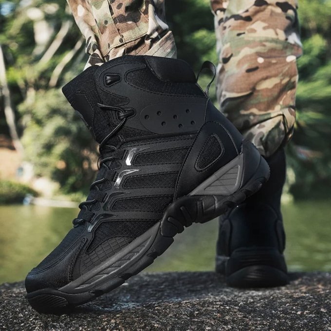 Botas tácticas de senderismo negras - Imagen 4