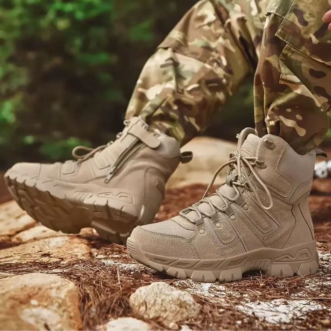 Botas tácticas de trekking color arena desierto - Imagen 5
