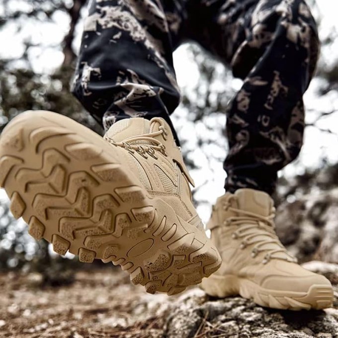 Botas tácticas de senderismo color arena desierto Huile - Imagen 3