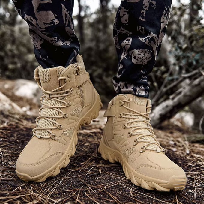 Botas tácticas de senderismo color arena desierto Huile - Imagen 7