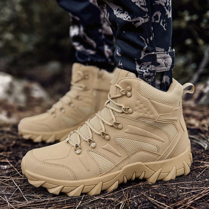 Botas tácticas de senderismo color arena desierto Huile - Imagen 6
