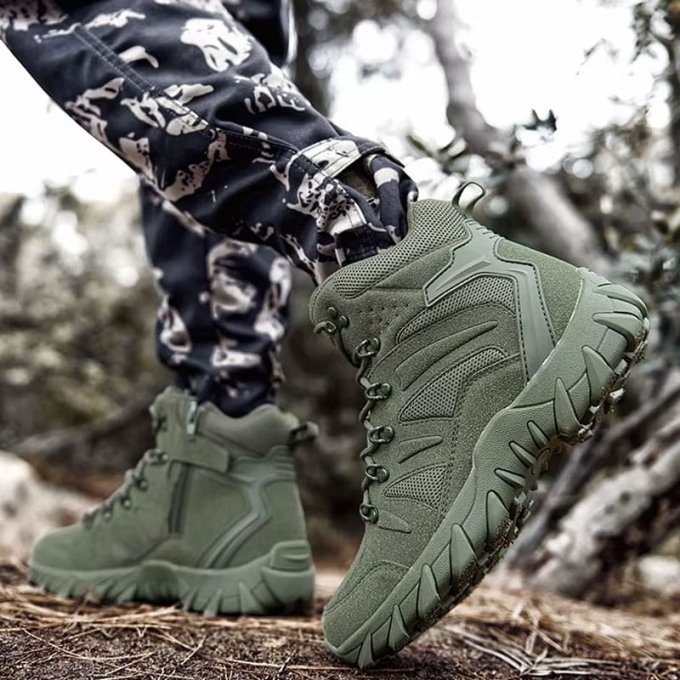 Botas tácticas de senderismo verde oliva Huile - Imagen 4
