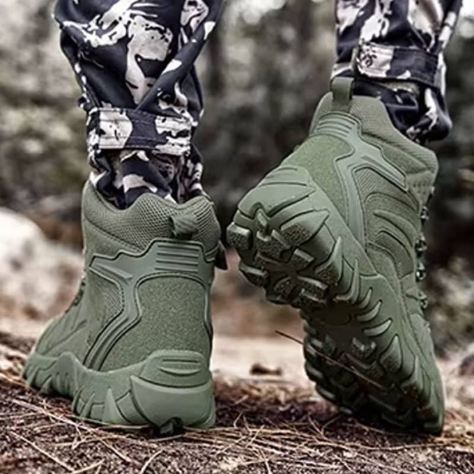 Botas tácticas de senderismo verde oliva Huile - Imagen 5