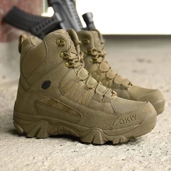 Botas tácticas de senderismo ligeras marrón coyote