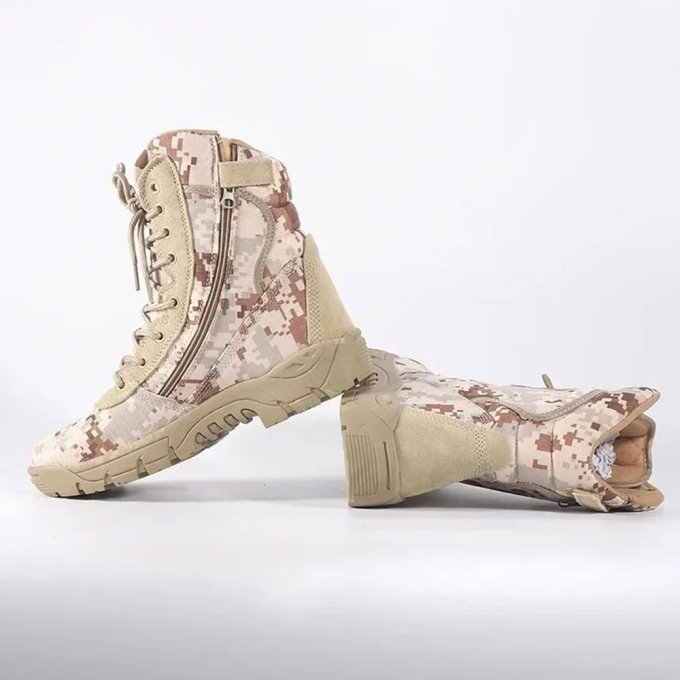 Botas tácticas con cremallera lateral camuflaje digital desierto - Imagen 2