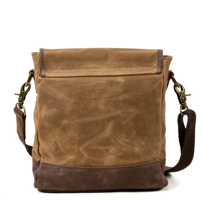 Bolso bandolera militar de piel vintage - Imagen 5