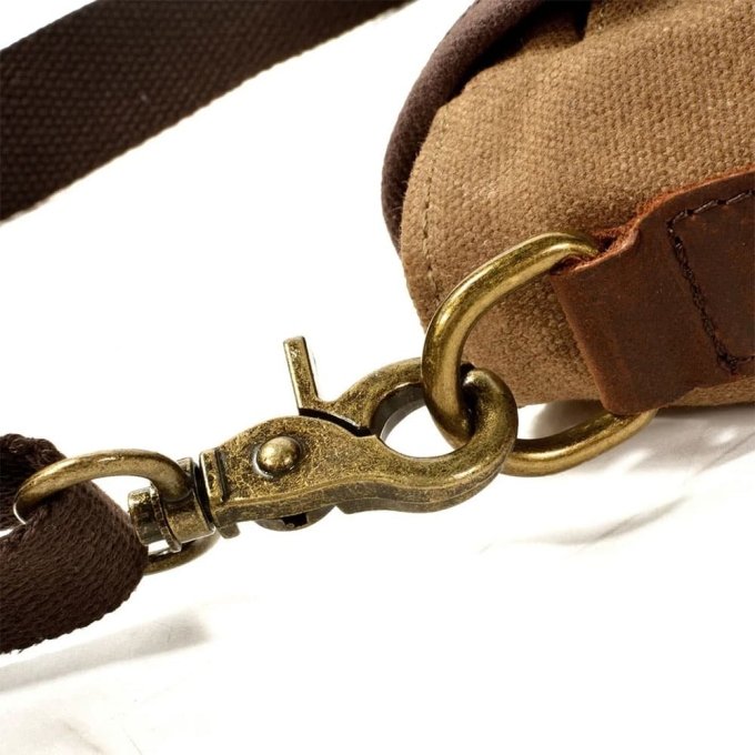 Bolso bandolera militar de piel vintage - Imagen 6