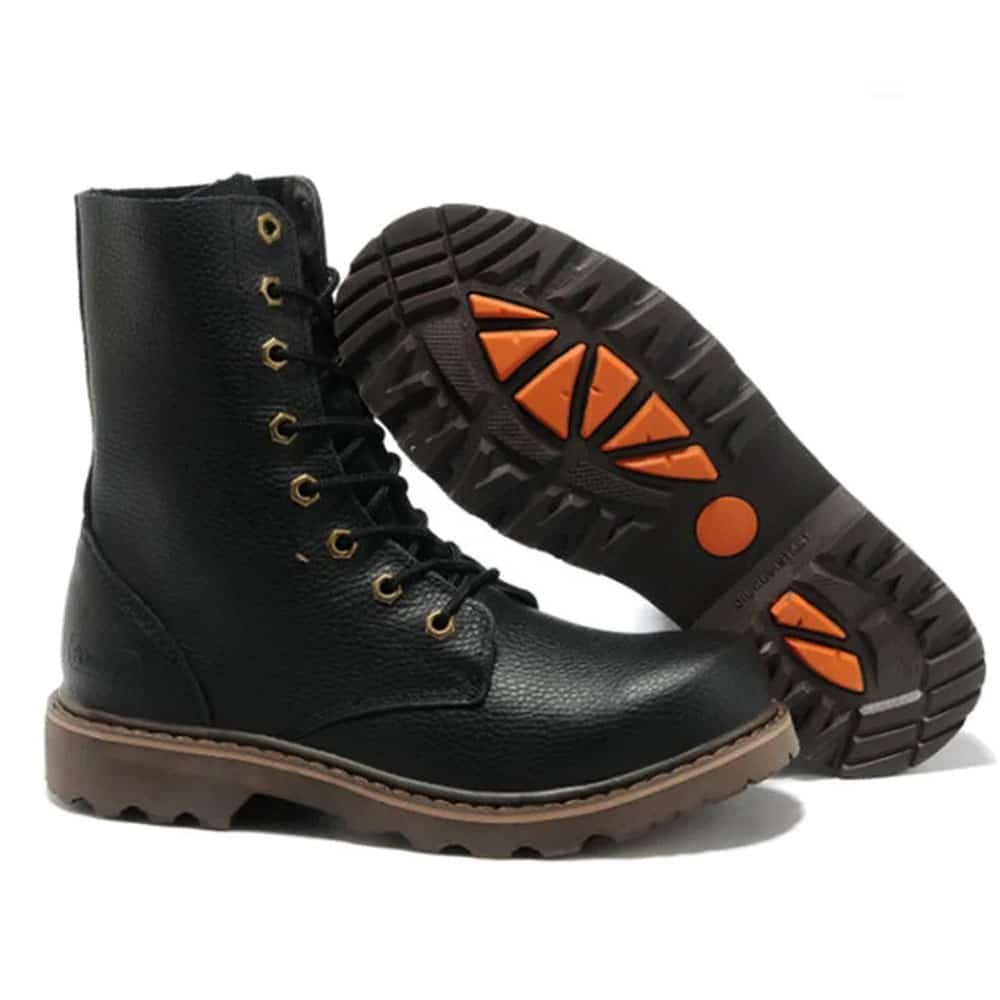 Botas de combate vintage de cuero negro - Imagen 3