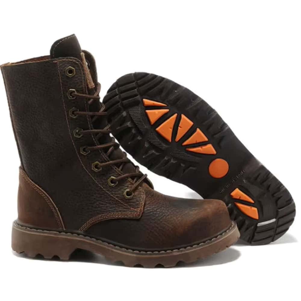 Botas de combate vintage de cuero marrón - Imagen 5