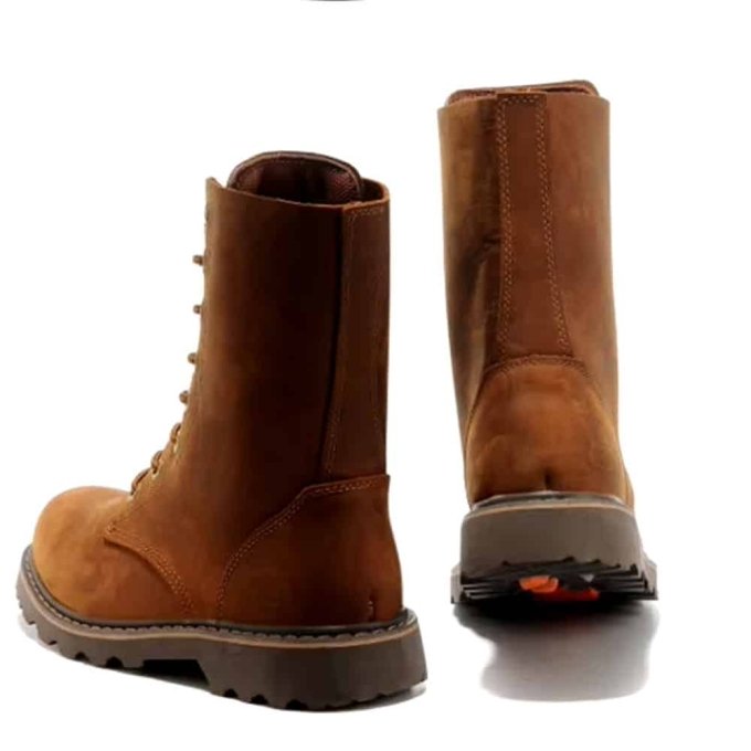 Botas de combate vintage de cuero marrón coyote - Imagen 4