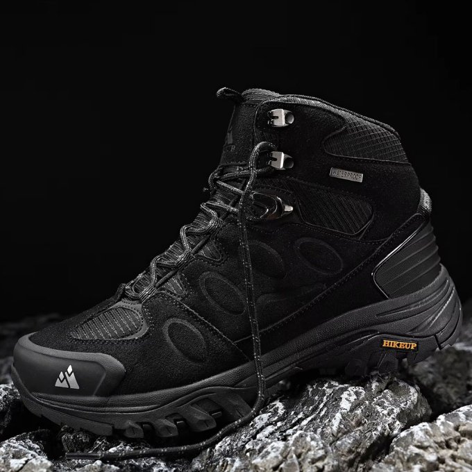 Botas de senderismo impermeables de ante negras - Imagen 4