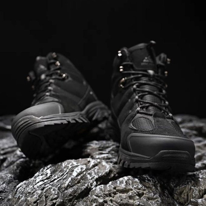 Botas de senderismo impermeables de ante negras - Imagen 3