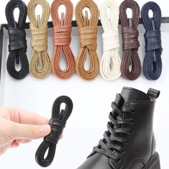 2 cordones planos encerados para botas