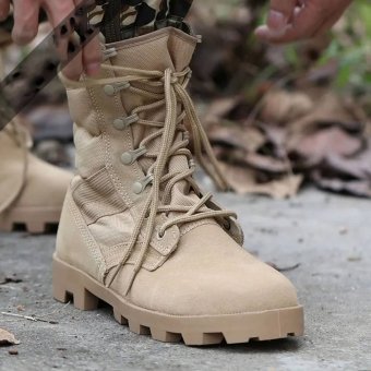Botas tácticas militares de ante color arena