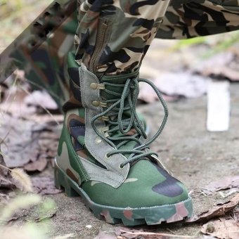 Botas de combate camuflaje Woodland