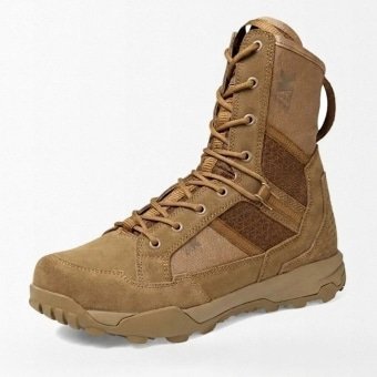 Coyote Brown lace up combat boots with Mesh