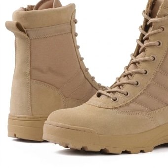Lightweight tactical boots with zipper Desert Tan