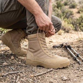 Lightweight tactical boots with zipper Desert Tan
