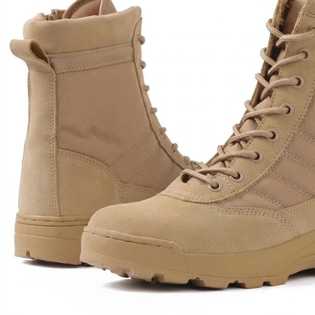 Lightweight tactical boots with zipper Desert Tan