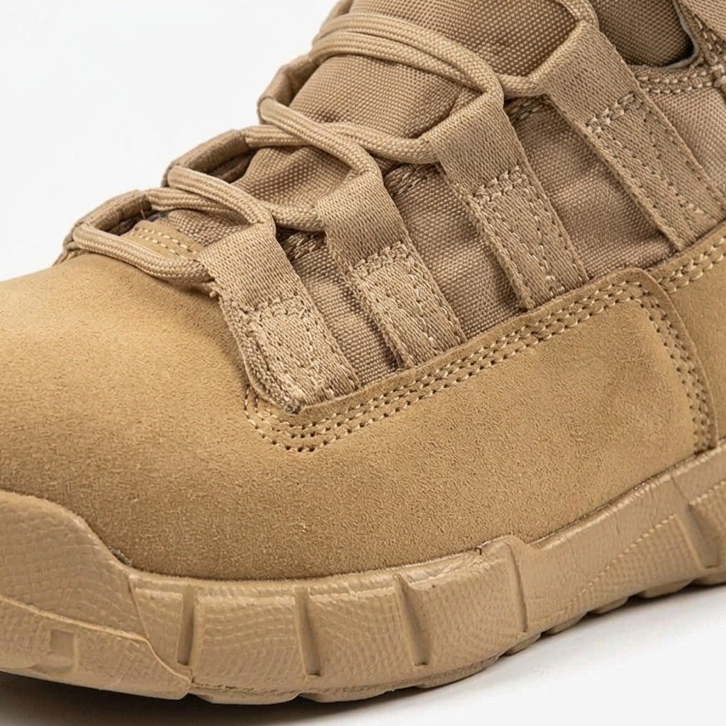 Lightweight Training Boots Faux Suede Desert Tan