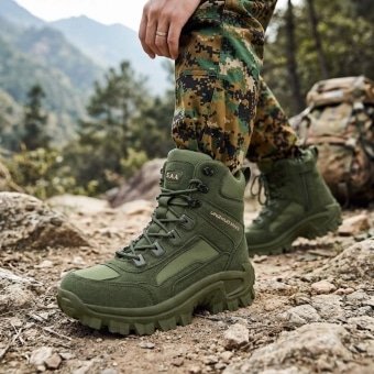 Mid cut tactical hiking boots Olive Green “Huile”