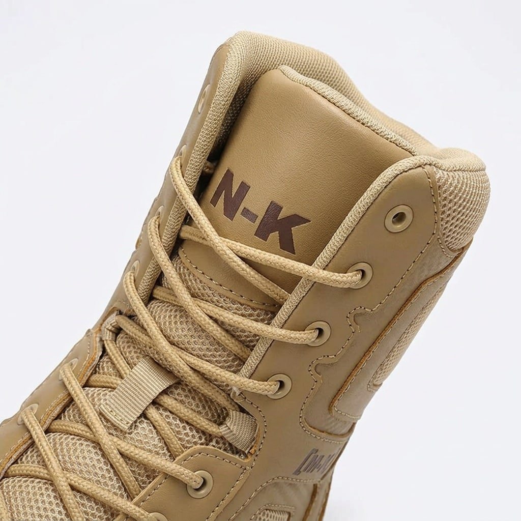 Side zip tactical boots with safety toe Desert Tan