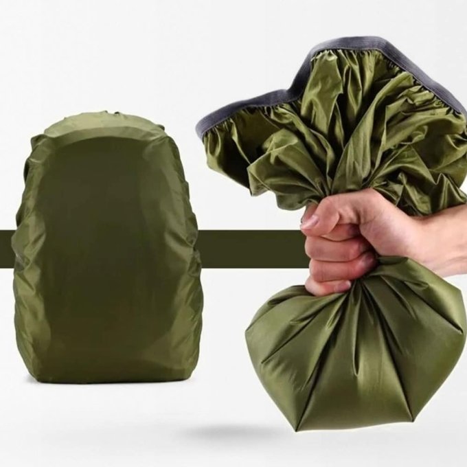 Funda impermeable para mochila 80 L verde oliva - Imagen 2