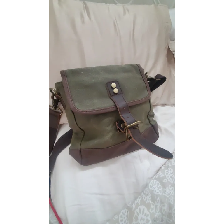 Bolso bandolera militar de piel vintage photo review