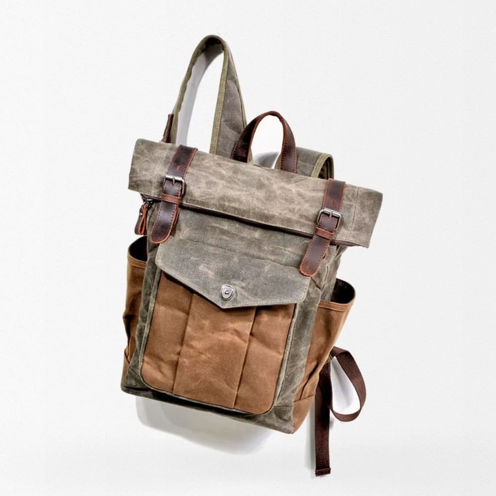 Mochila militar vintage de lona - Imagen 3