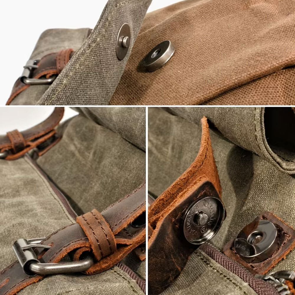 Mochila militar vintage de lona - Imagen 7