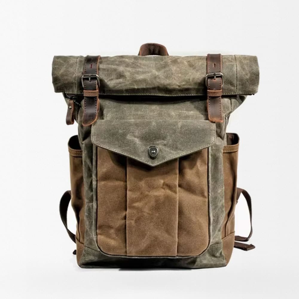 Mochila militar vintage de lona - Imagen 2