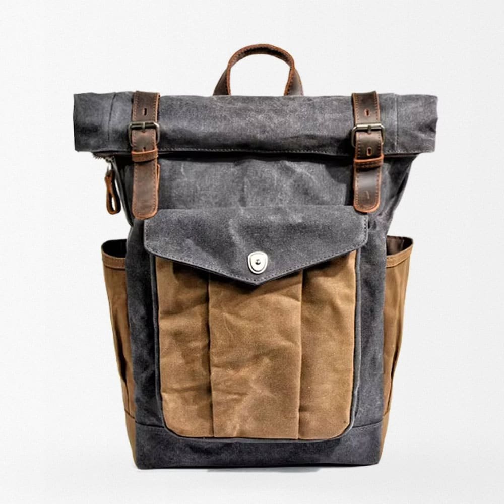 Mochila militar vintage de lona - Imagen 9