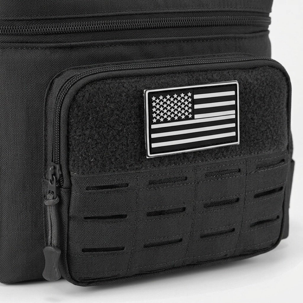 Black tactical thermal lunch bag