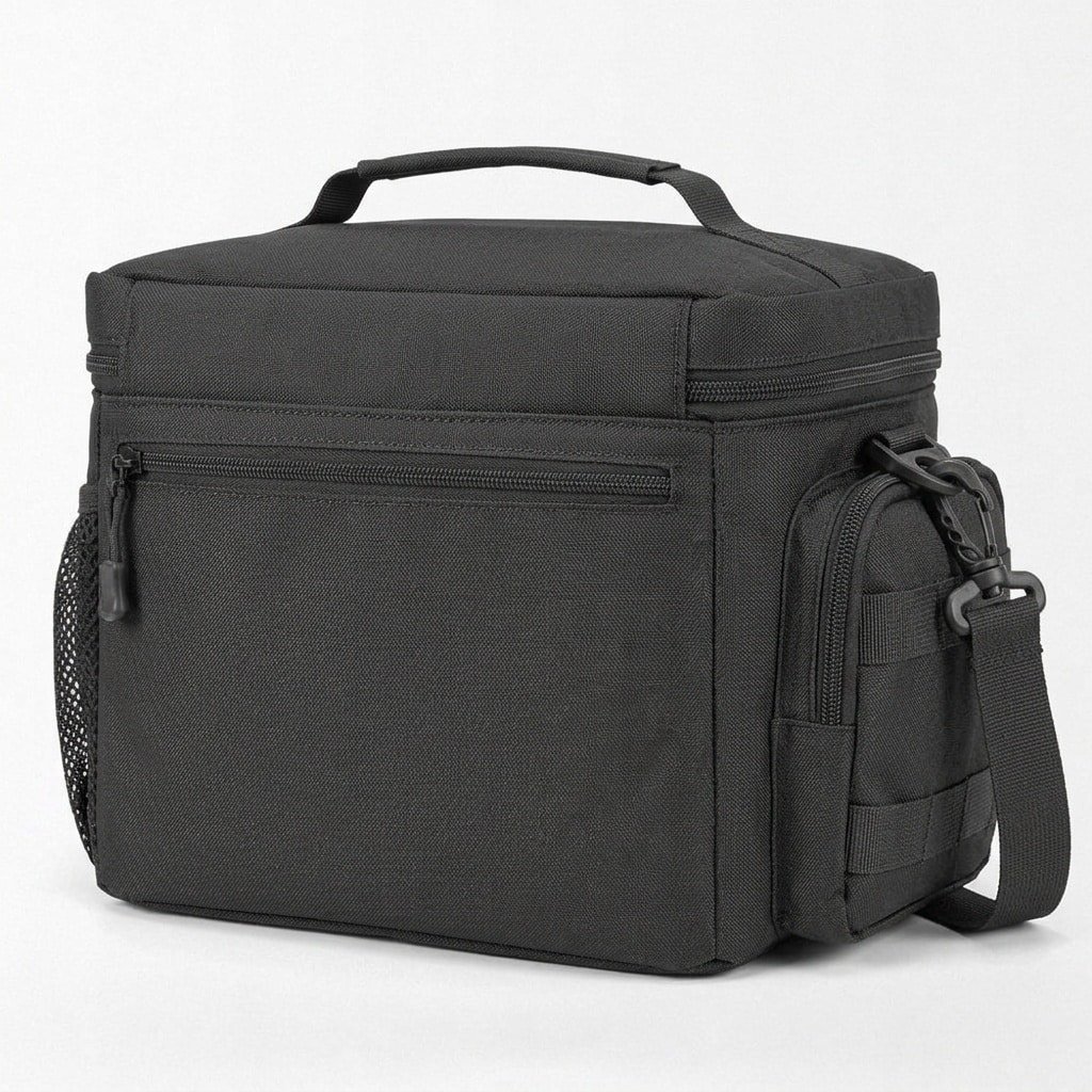 Black tactical thermal lunch bag