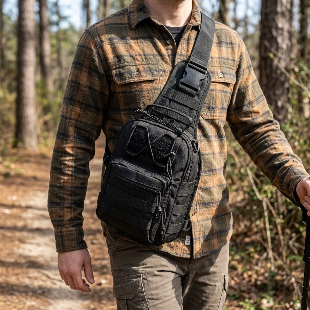 Bolsa táctica de hombro negra - Imagen 4