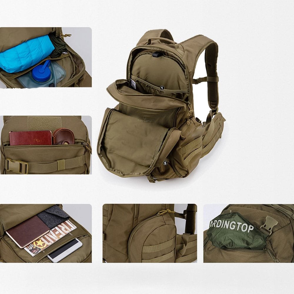 Mochila táctica militar de 35 L con funda impermeable - Imagen 5