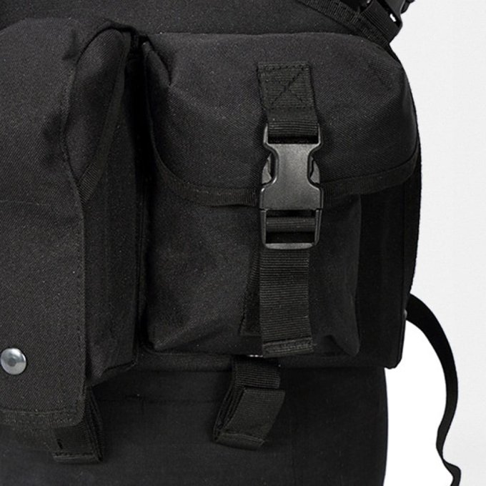 Pechera táctica negra para 8 cargadores AK - Imagen 9