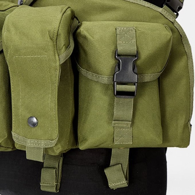 Chest rig para AK de 8 cargadores verde oliva - Imagen 5