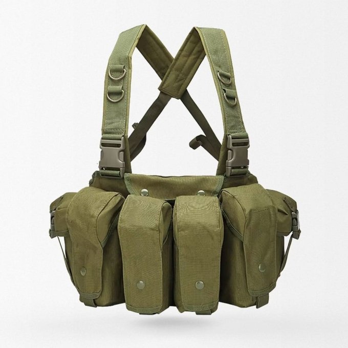 Chest rig para AK de 8 cargadores verde oliva