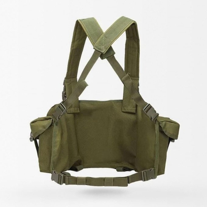 Chest rig para AK de 8 cargadores verde oliva - Imagen 3