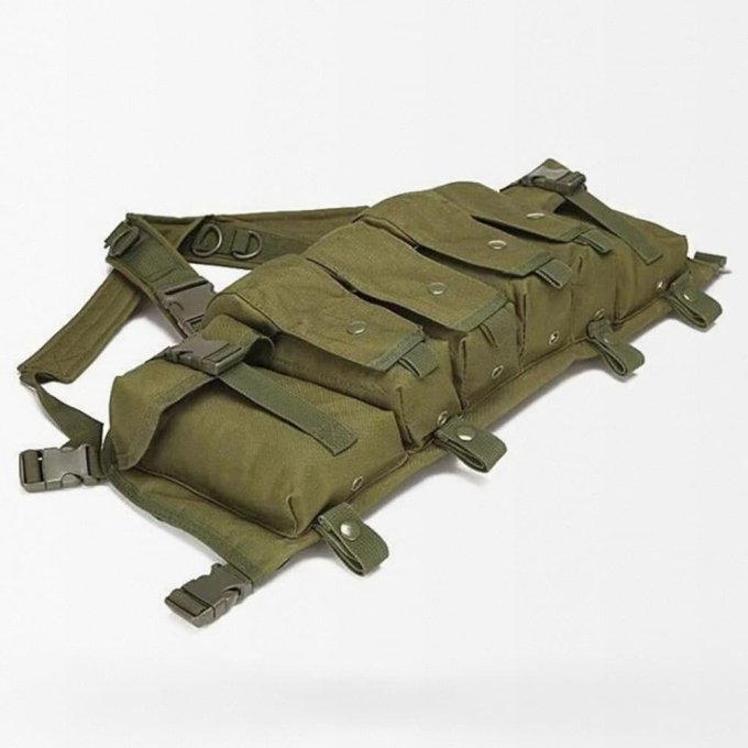 Chest rig para AK de 8 cargadores verde oliva - Imagen 4