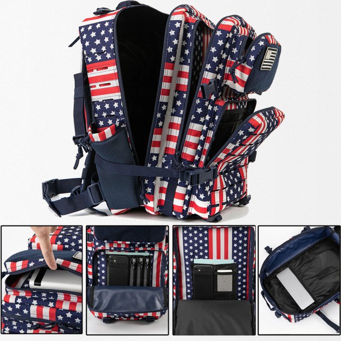 Mochila táctica 50 L con bandera de EE. UU. - Imagen 4