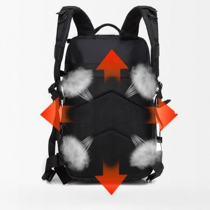Mochila táctica negra 45L - Imagen 4